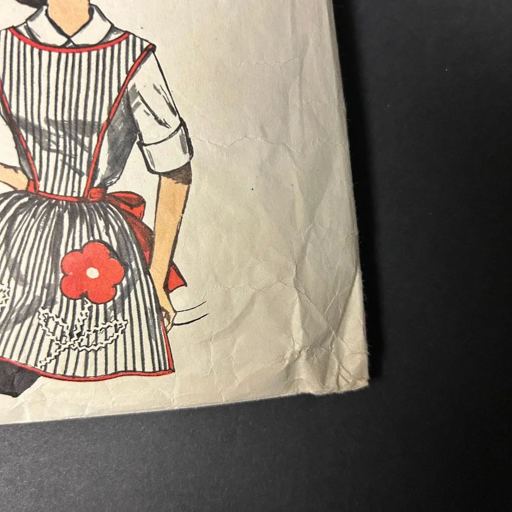 Vintage 1950s-60s Simplicity‎ 3702 Apron Pattern One Yard Design One Size